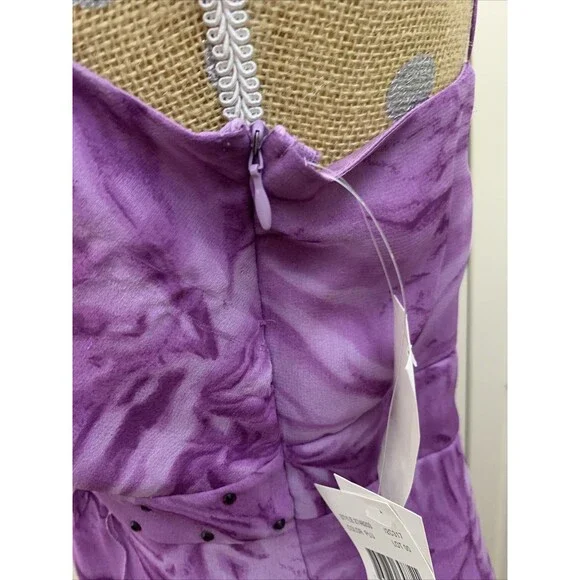 VtG Jonathan Martin 100% Silk Dress Y2K Fairy Babydoll Purple Sheer Sz 6 NWT - Picture 9 of 16